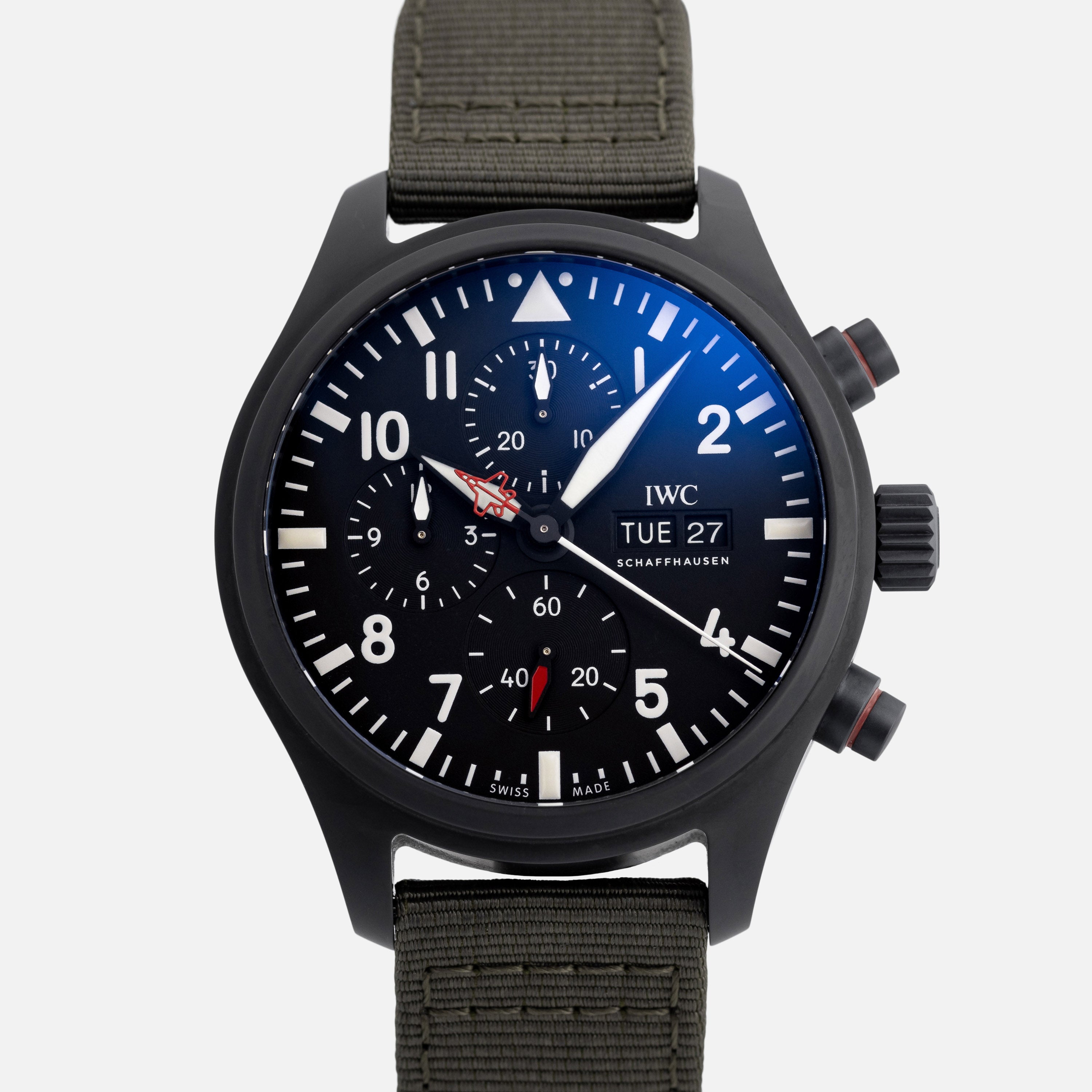 Iwc pilot chrono top gun ceramic with triple date sale
