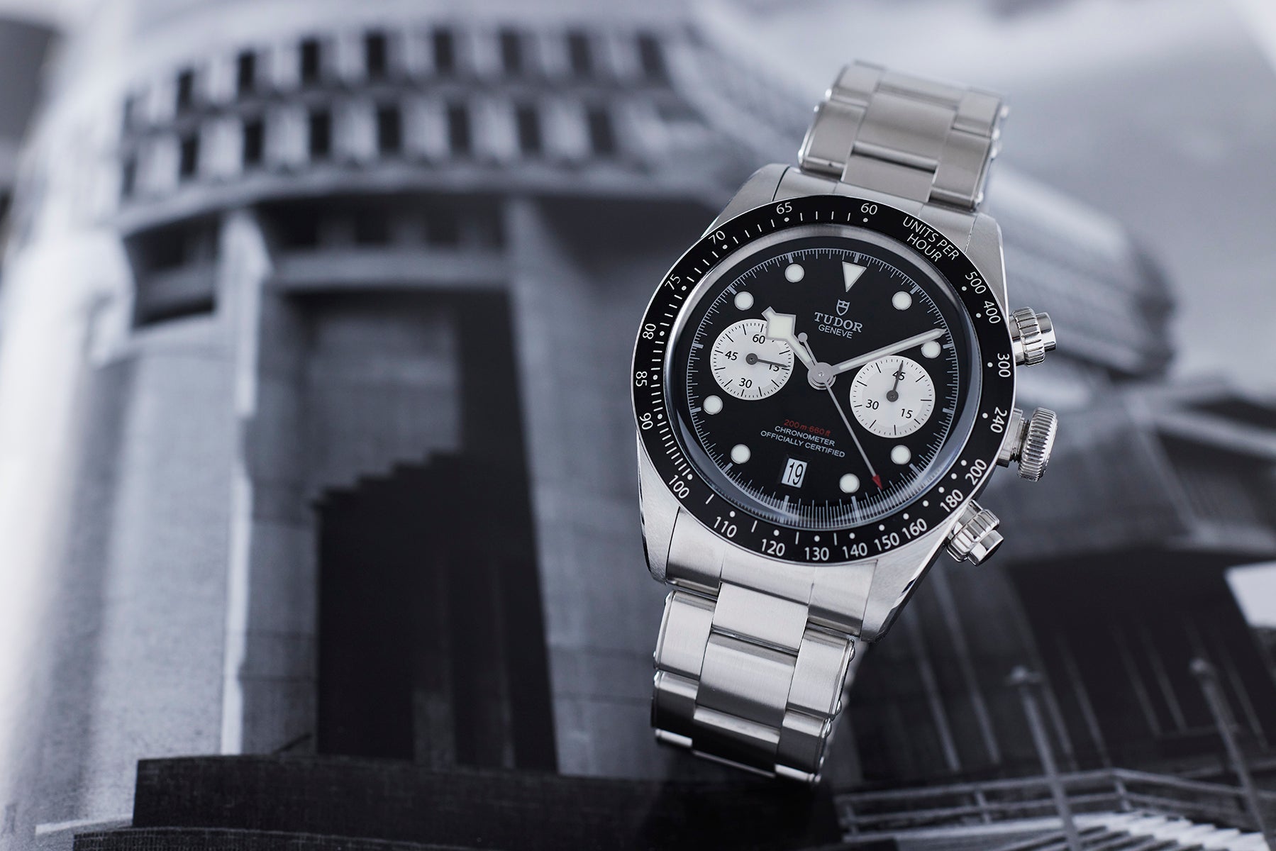 品質検査済 Reverse Bay Black Heritage Tudor Panda 79360 Chrono ミュージシャン
