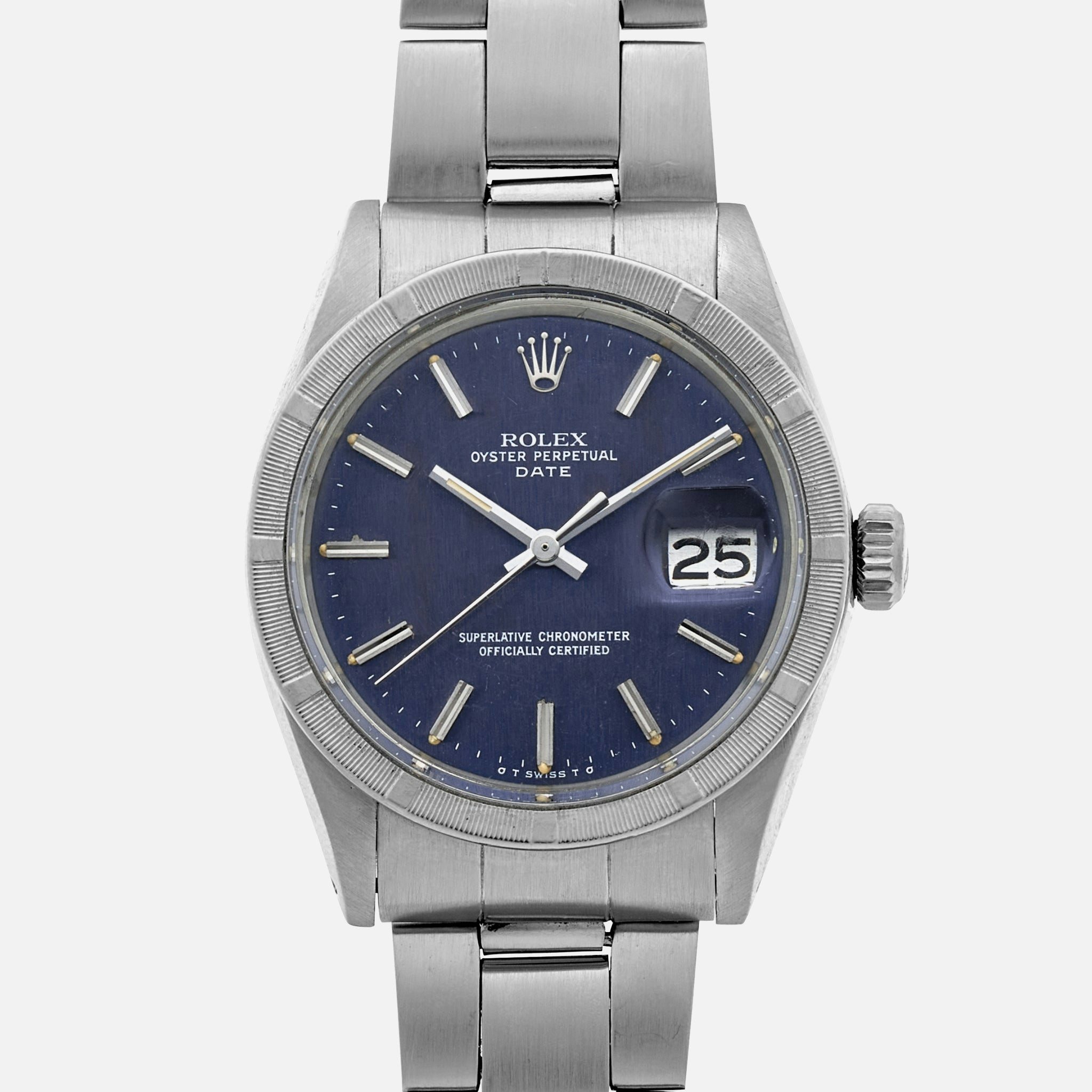 1974 Rolex Oyster Perpetual Date Ref. 1500 With Blue Linen Sigma Dial