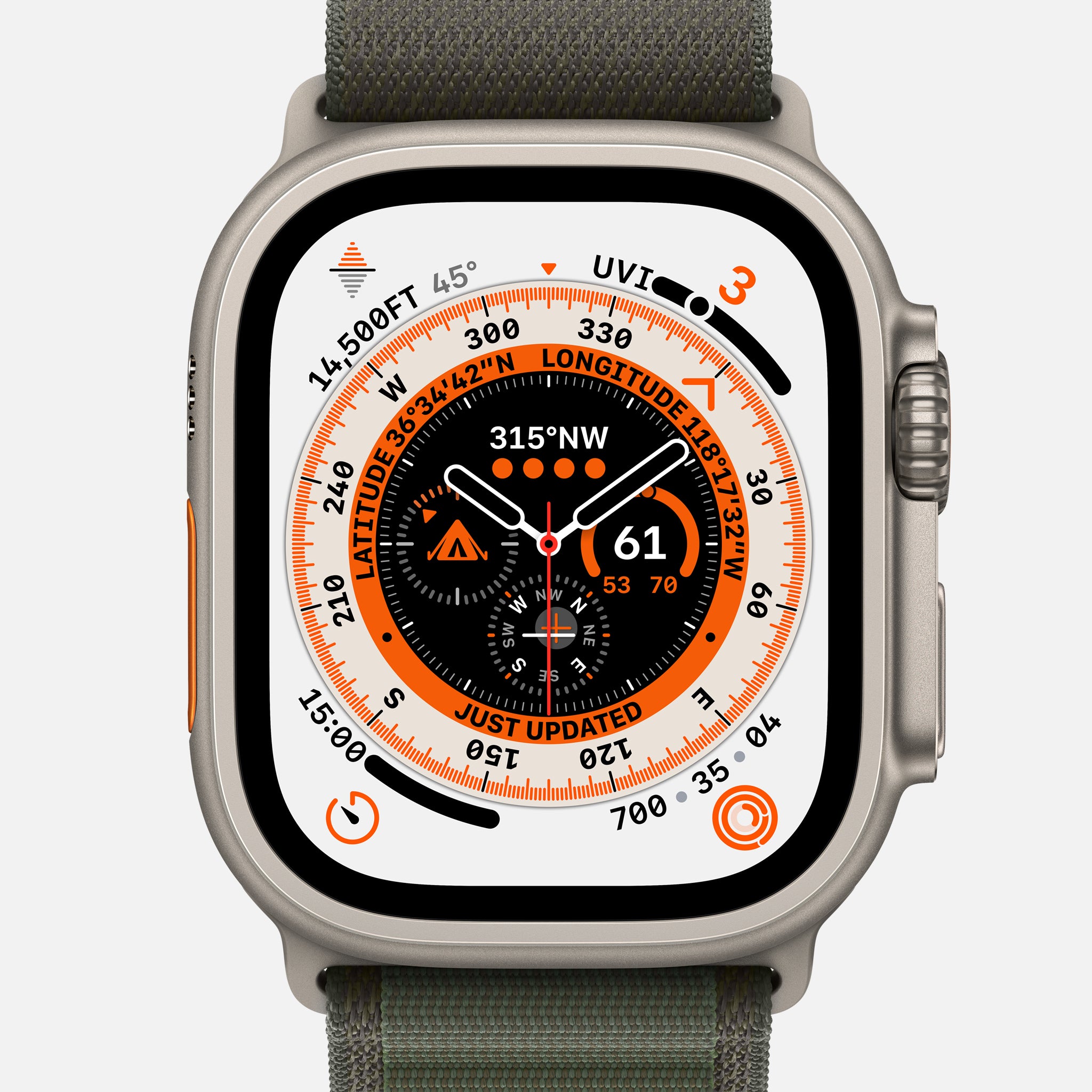 Apple Watch Ultra 49mmグリーンアルパインループ - M-