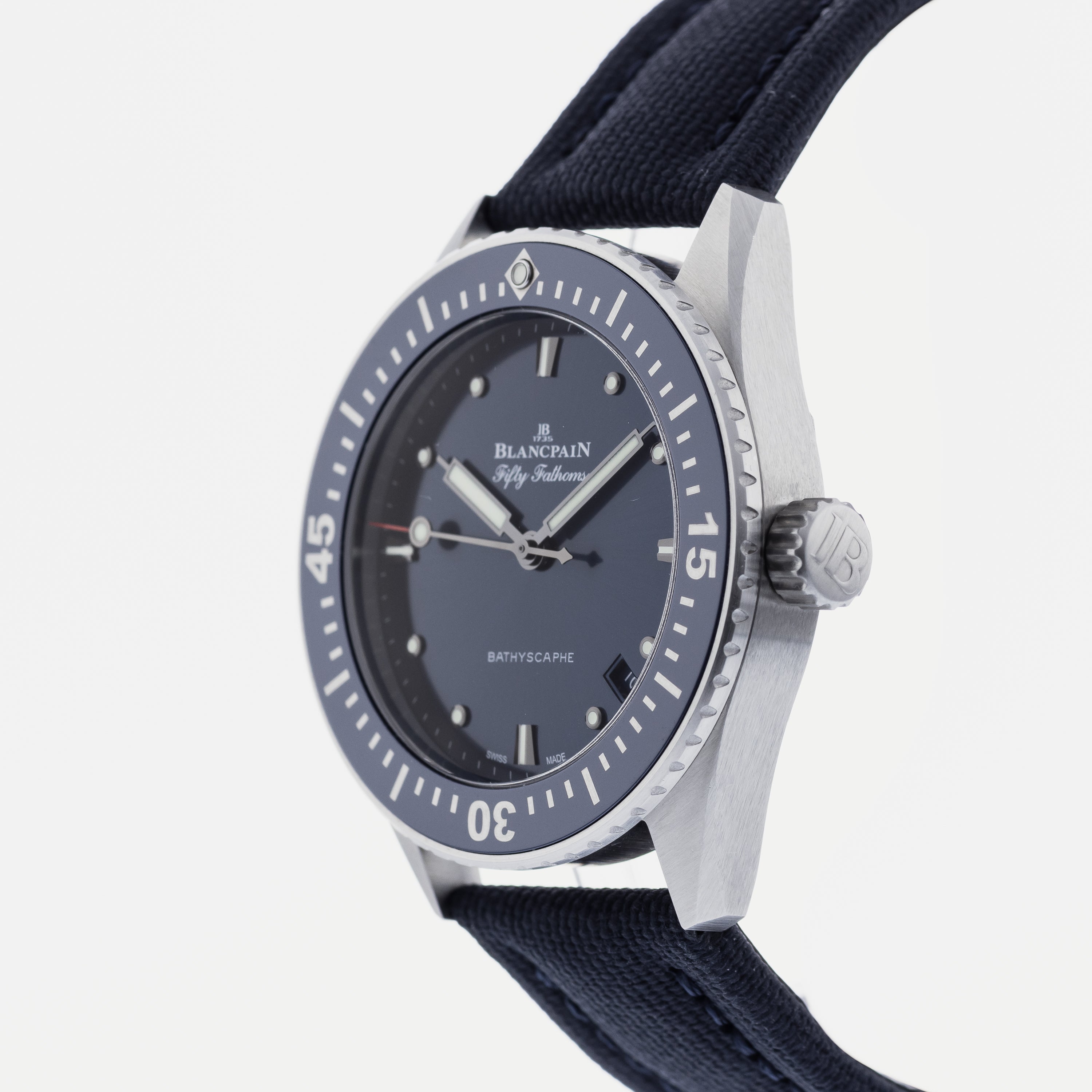 Blancpain Fifty Fathoms Bathyscaphe 38mm Blue Dial In Steel 5100-1140-NAOA