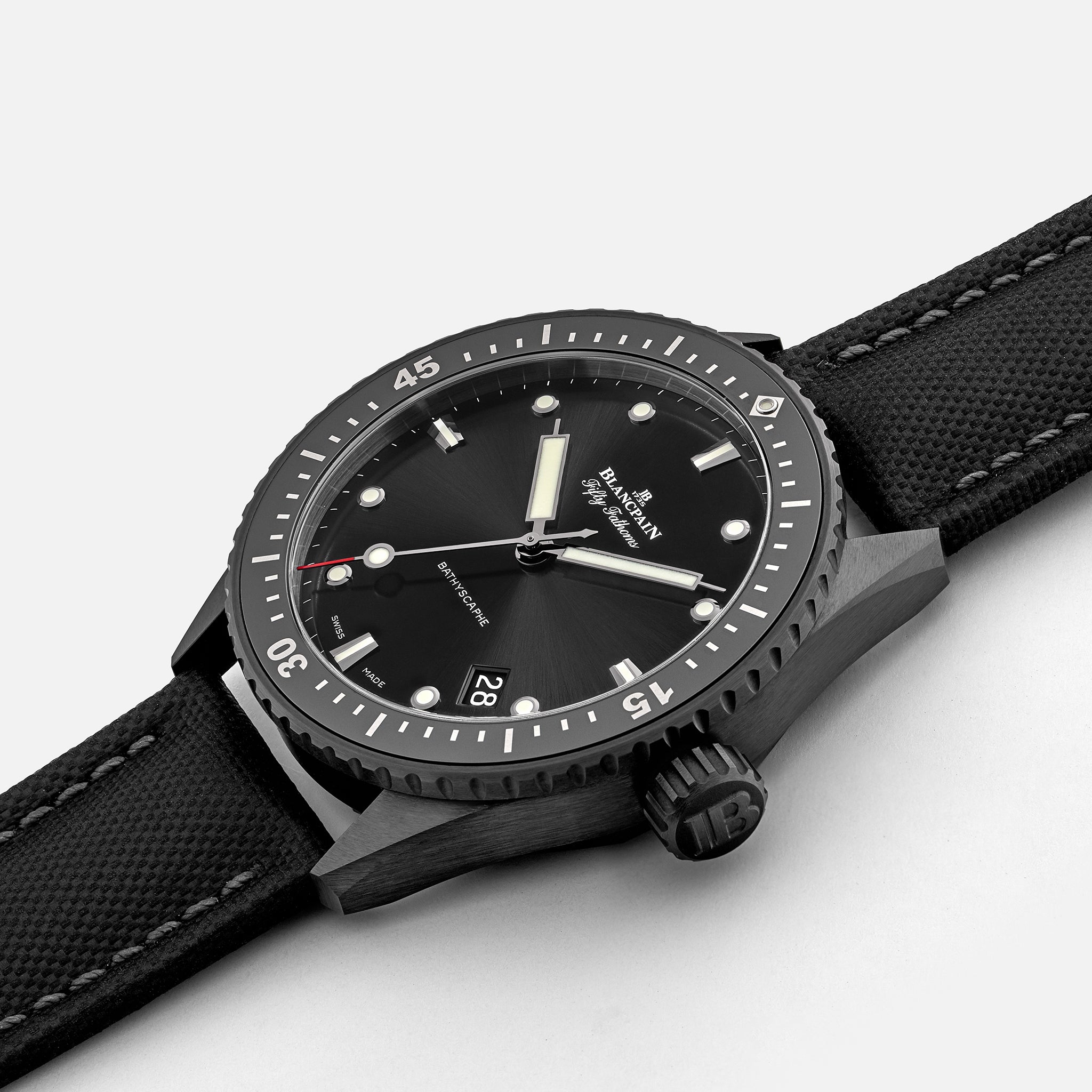 blancpain fifty fathoms bathyscaphe black ceramic