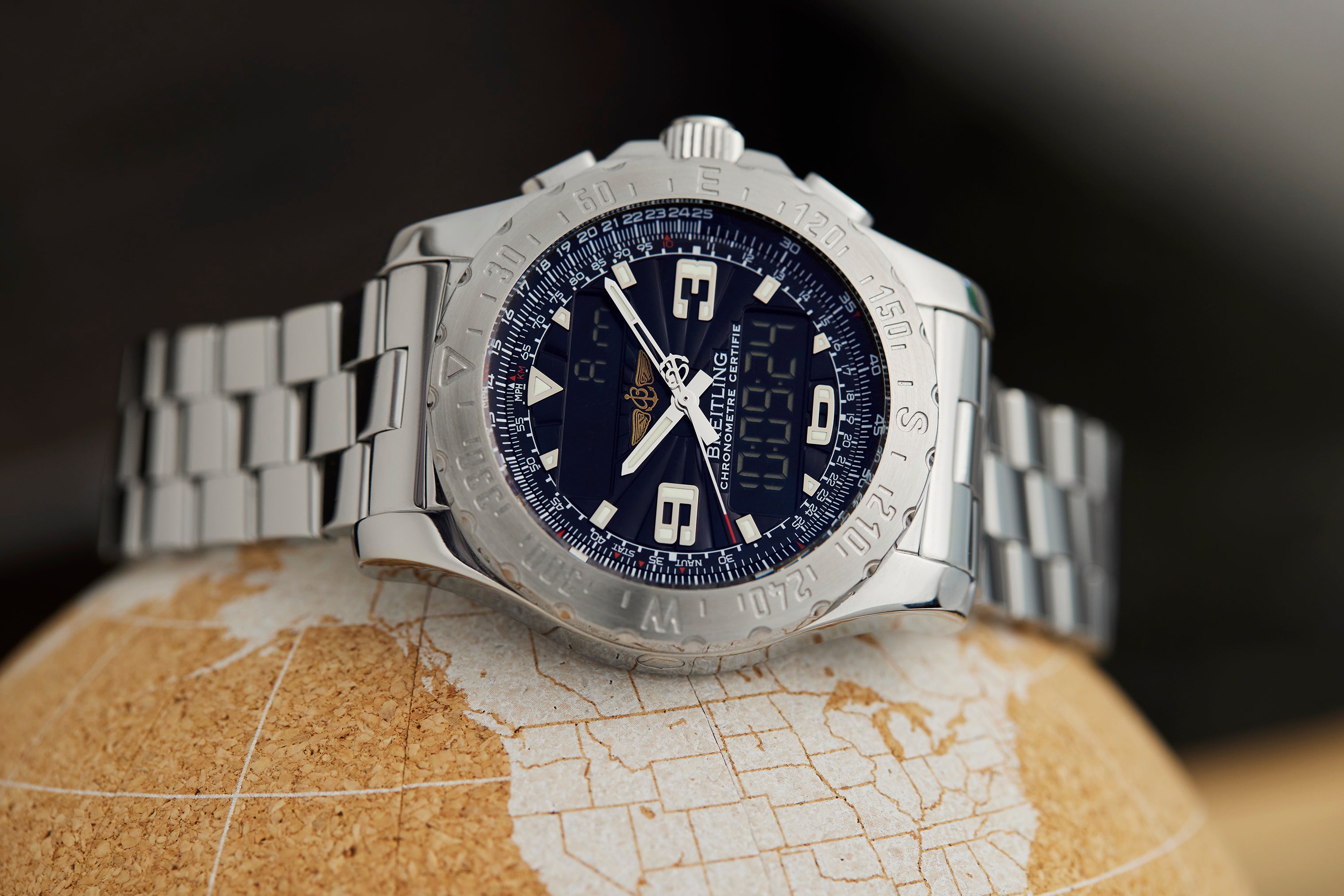 BREITLING AUTOMATIC ブライトリング Breitling Chronospace Chronometer SuperQuartz A78365 Black Dial