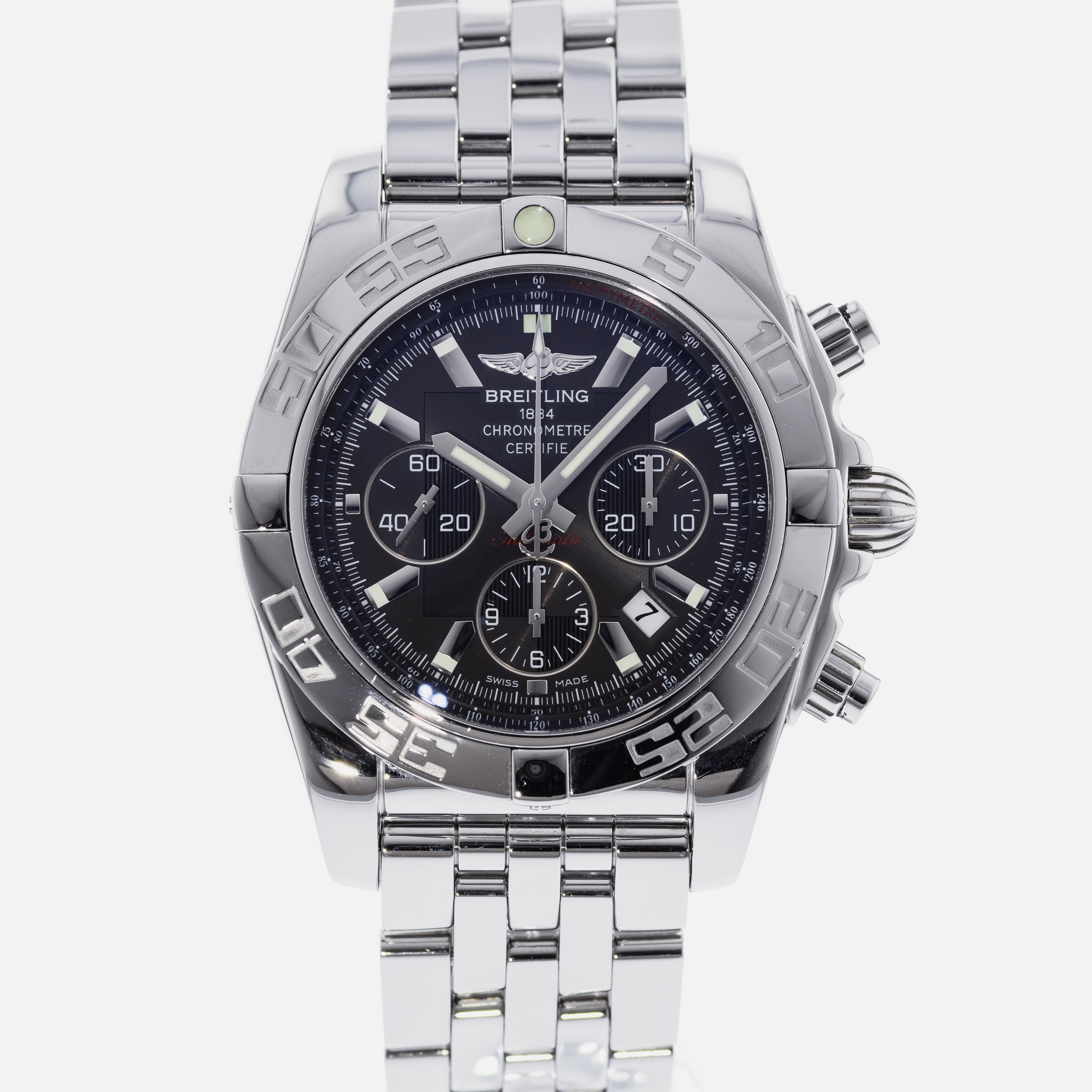 BREITLING CHRONOMAT AB0110 1コマ Breitling Chronomat B01 44mm Blue Dial Stainless Steel