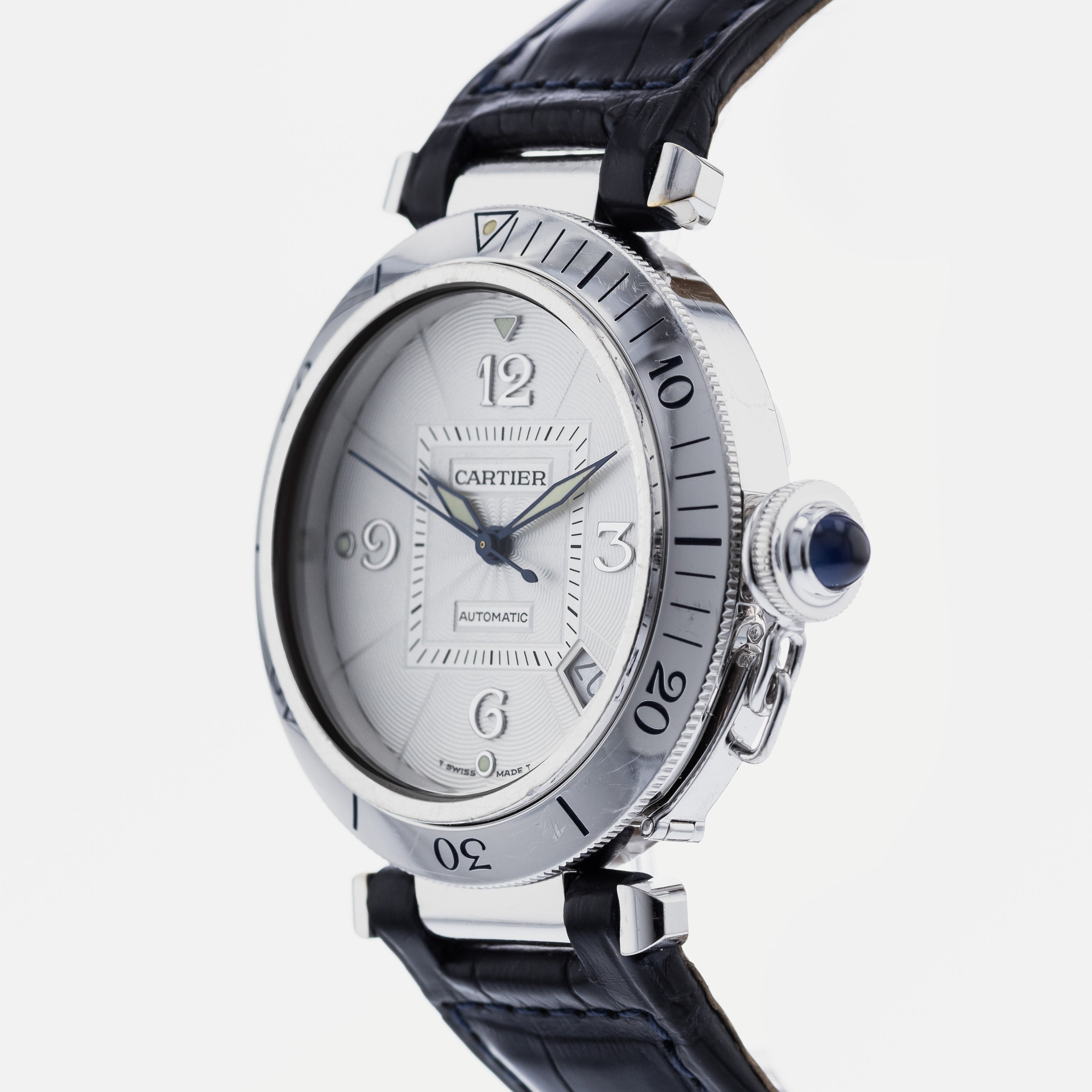 Pasha de Cartier ミスパシャ腕時計 国際保証書】 カルティエ ミスパシャ ダイヤベゼル 【極美品