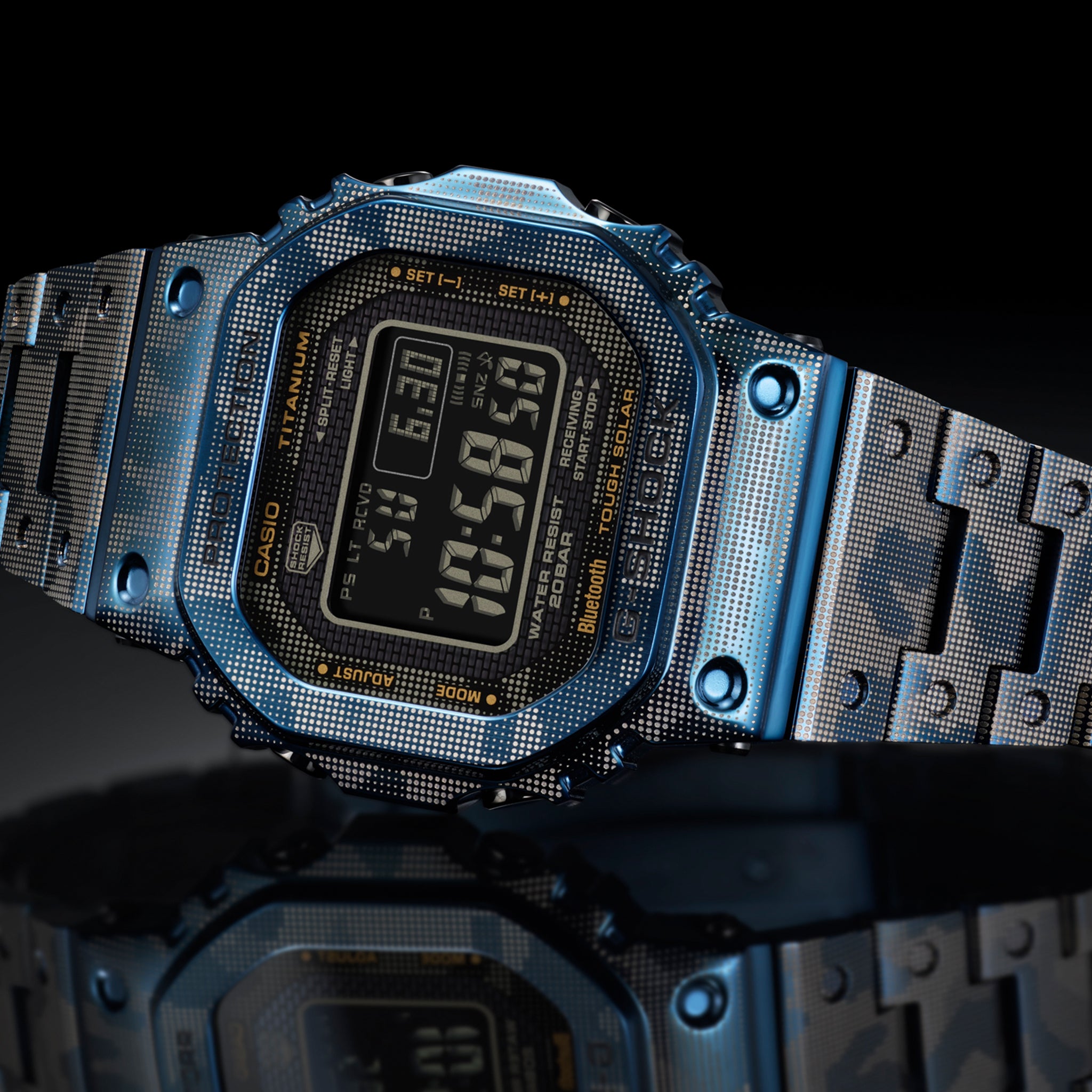 casio g shock blue camouflage