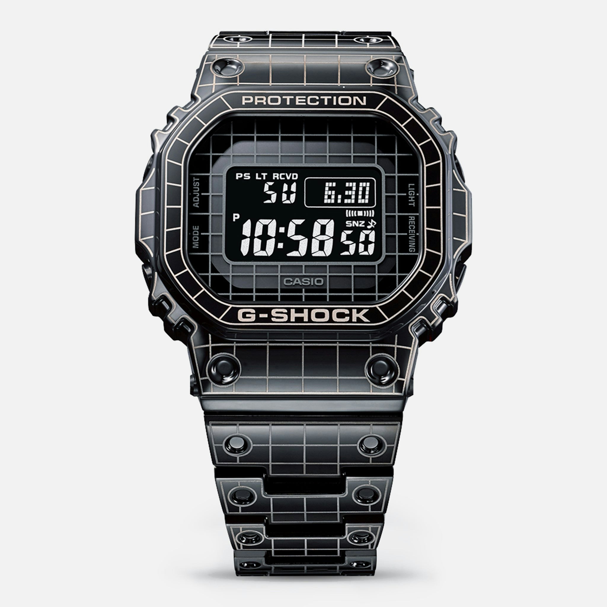 G Shock Gmwb5000cs 1 Full Metal Black Dlc Coated Stainless Steel With Neo Grid Pattern And Bracelet Hodinkee Shop