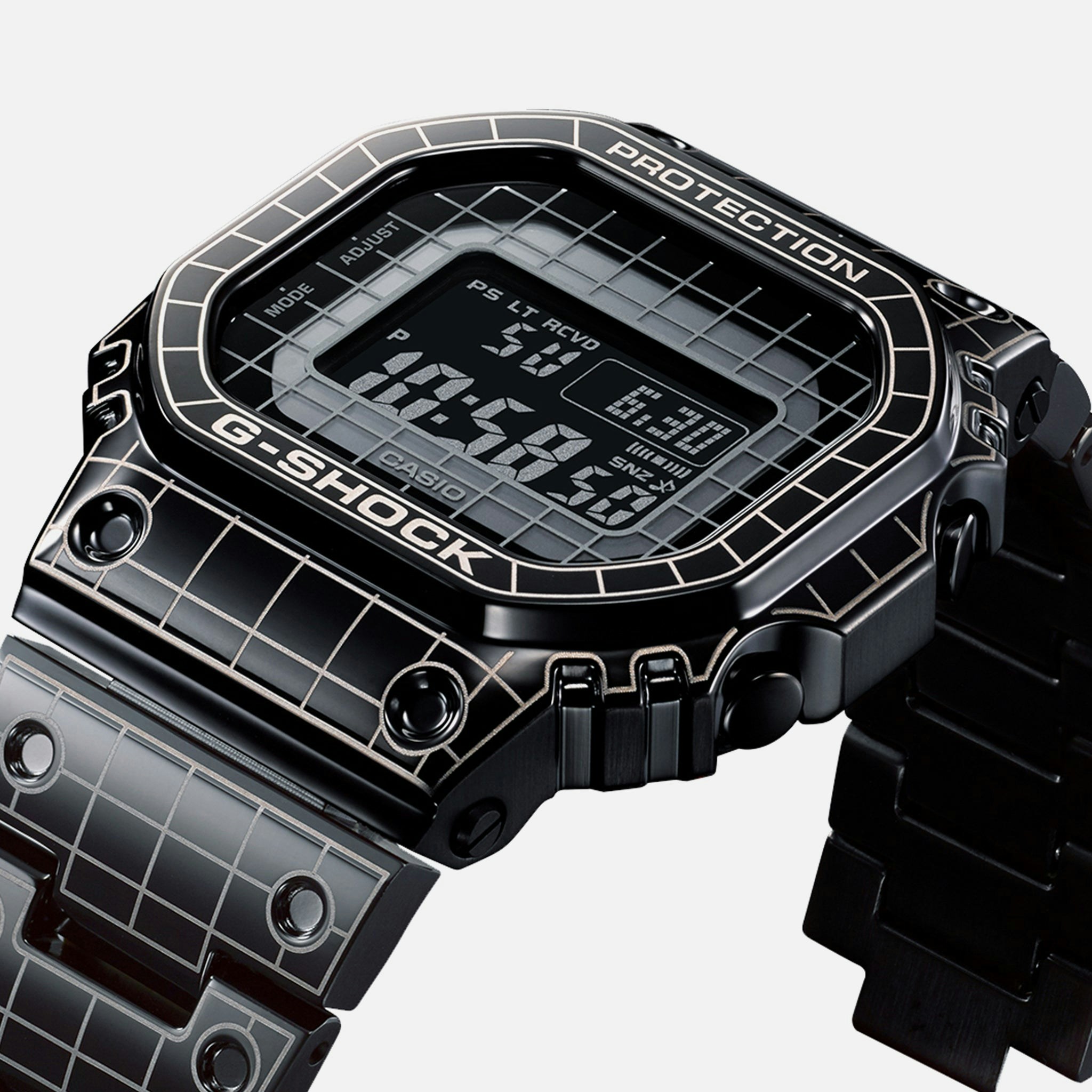 G Shock Gmwb5000cs 1 Full Metal Black Dlc Coated Stainless Steel With Neo Grid Pattern And Bracelet Hodinkee Shop