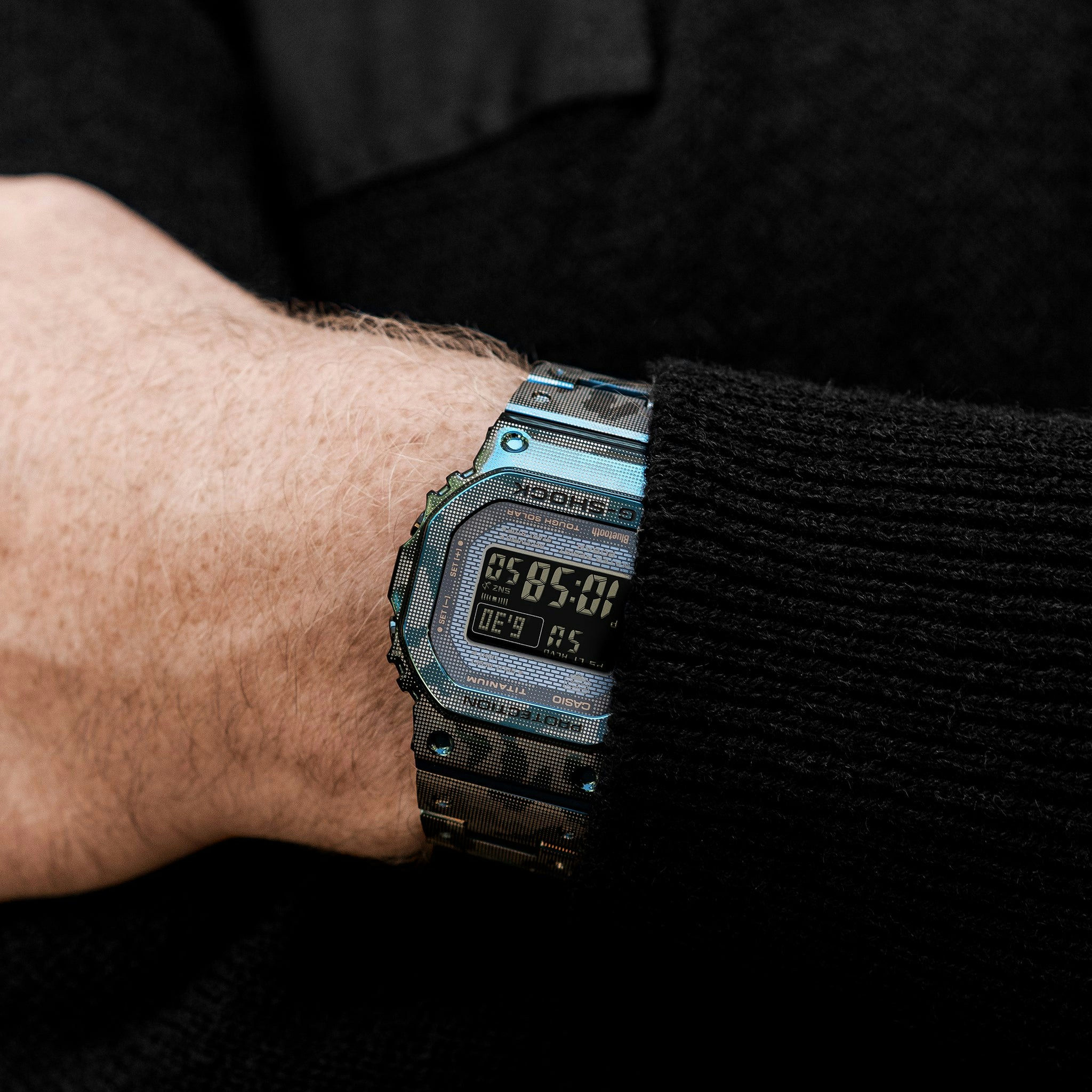 G Shock Gmwb5000tcf 2 Full Metal Blue Camouflage Dlc Coated Titanium Hodinkee Shop