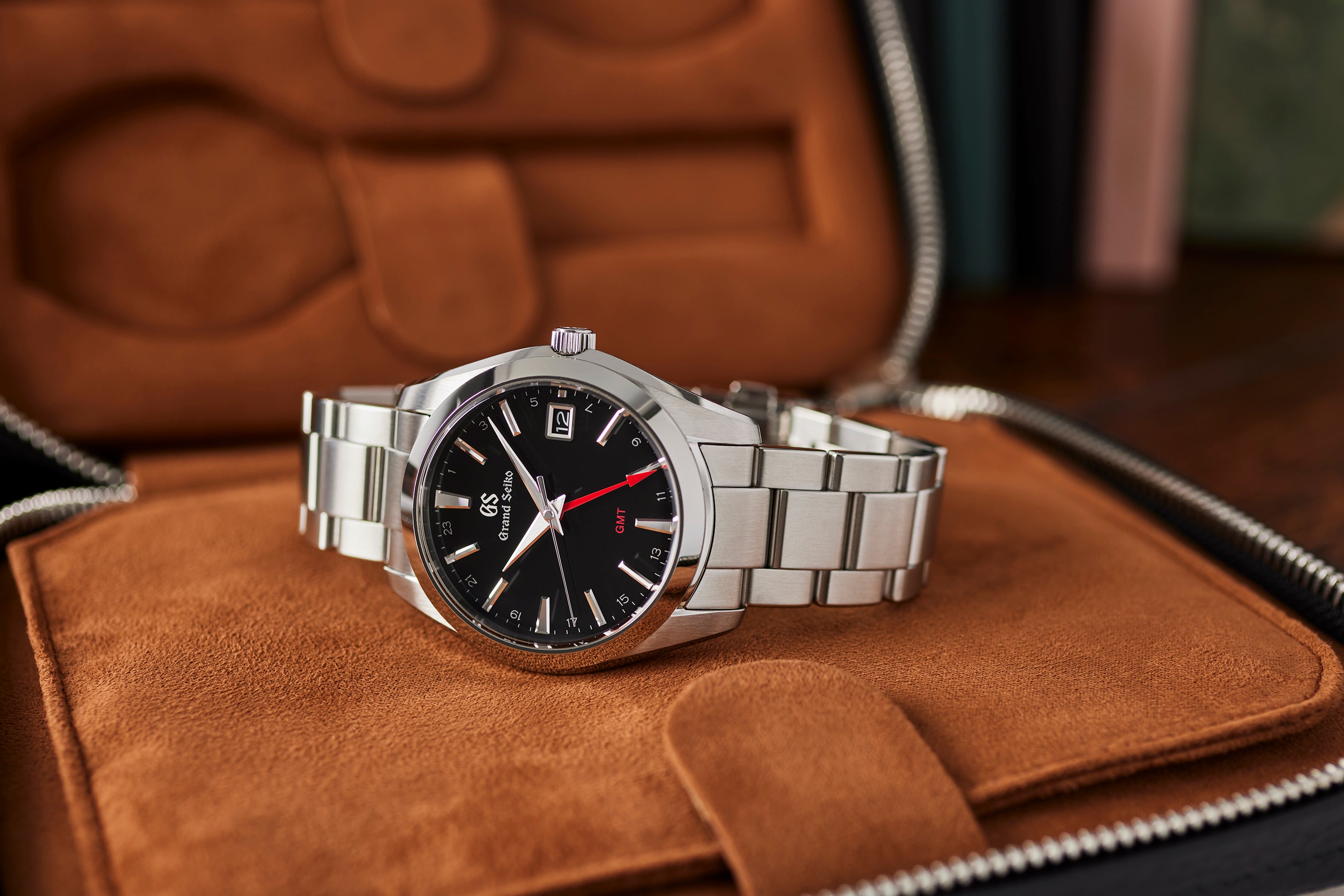 Grand Seiko Quartz GMT SBGN013 Black Dial Watch – Grand