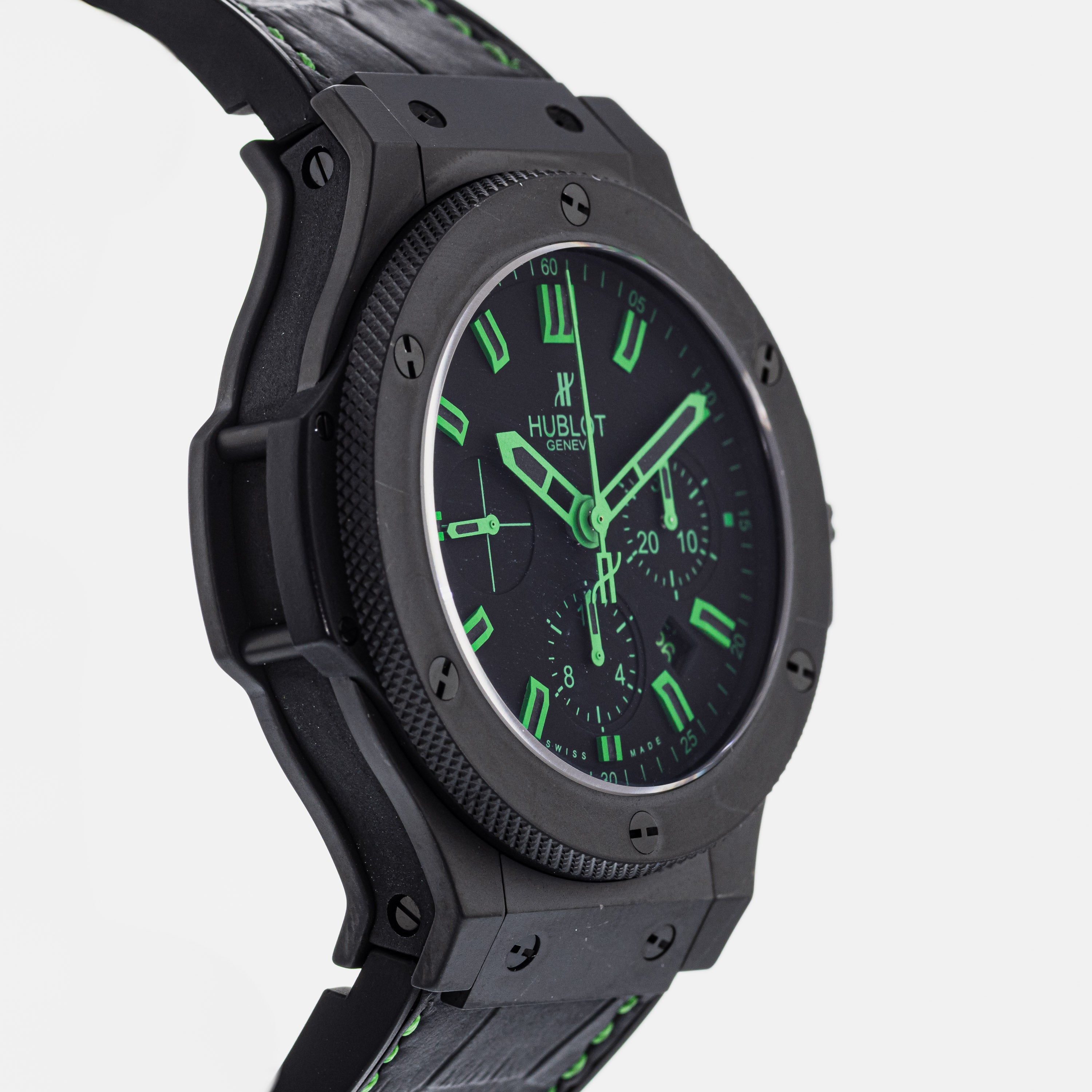Hublot Big Bang All Black Chronograph 'Green' Limited Edition 
