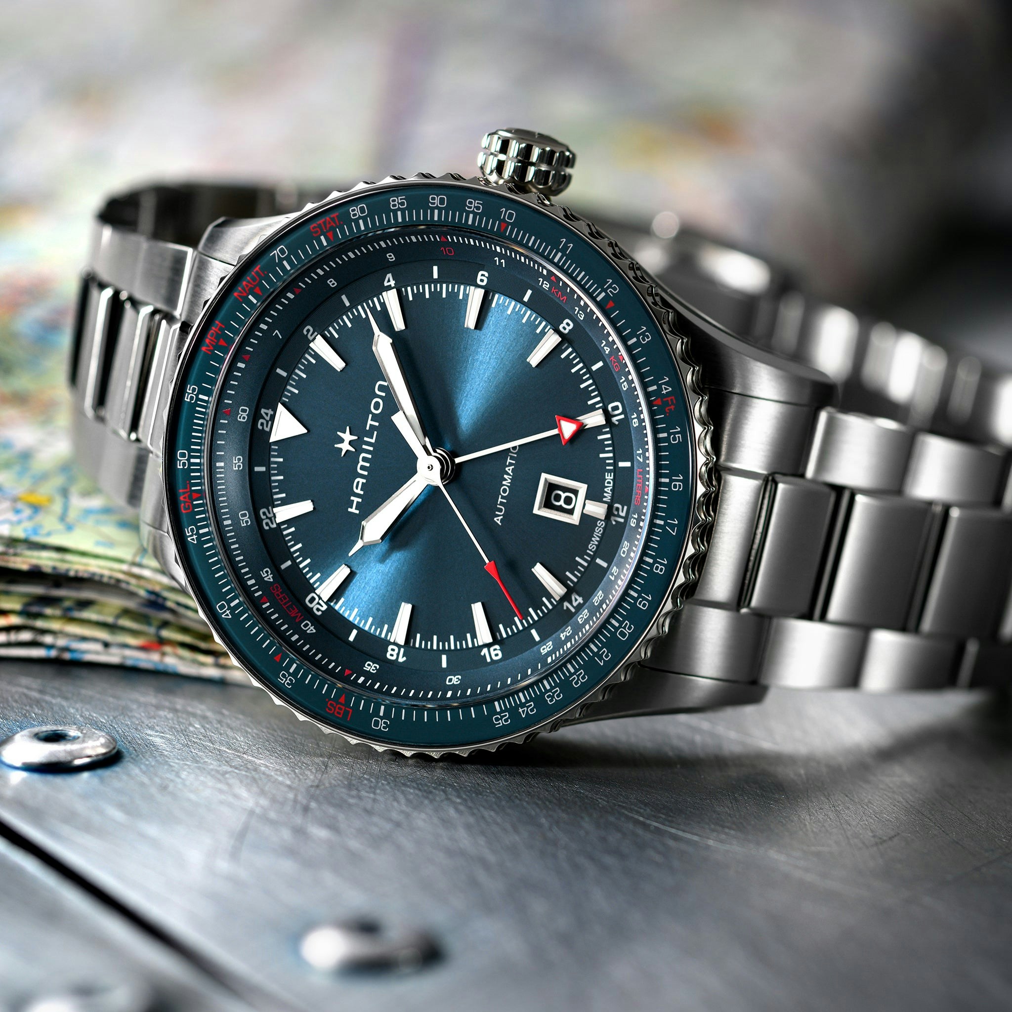 Hamilton Khaki Aviation Converter Automatic Gmt On Bracelet Hodinkee Shop