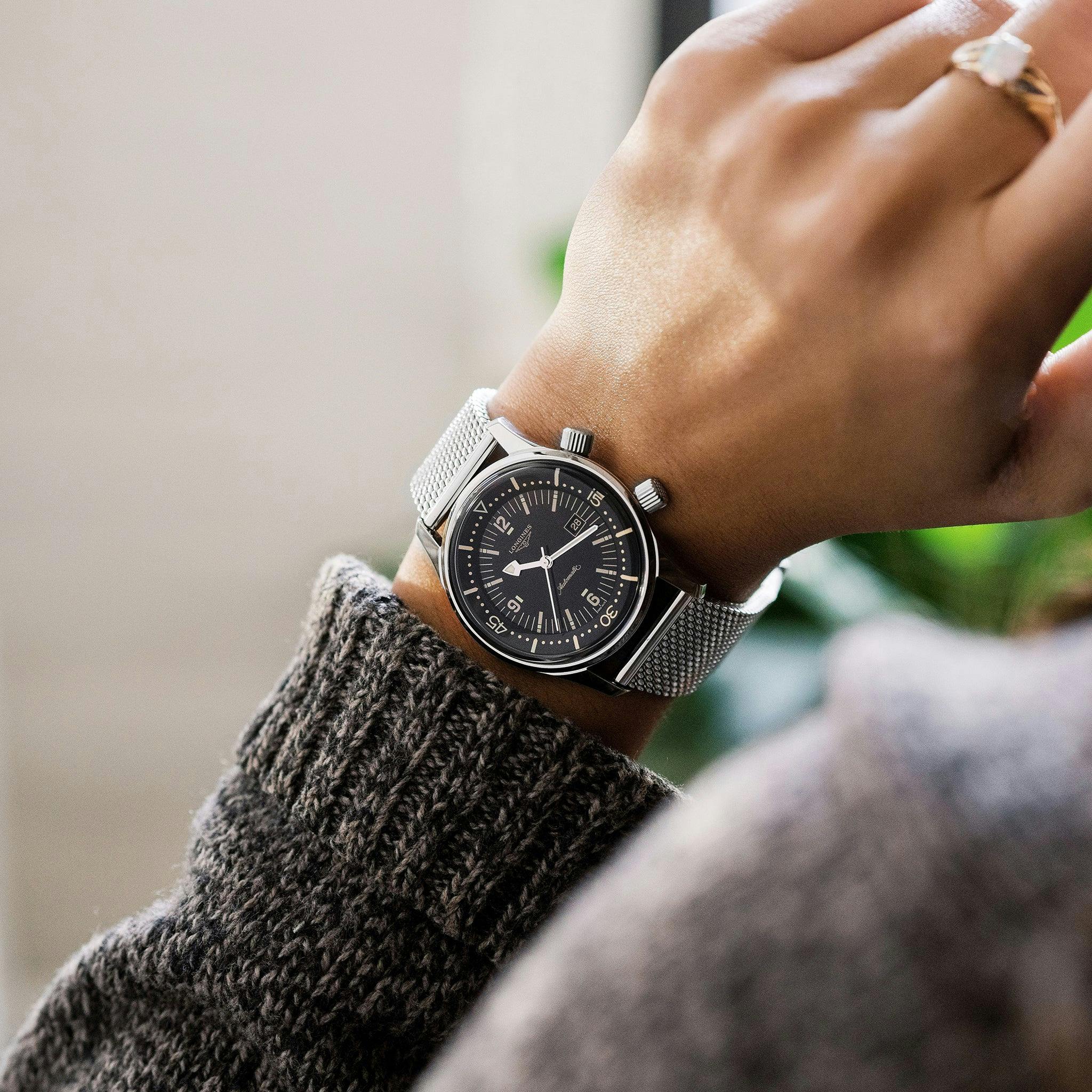 longines legend diver mesh