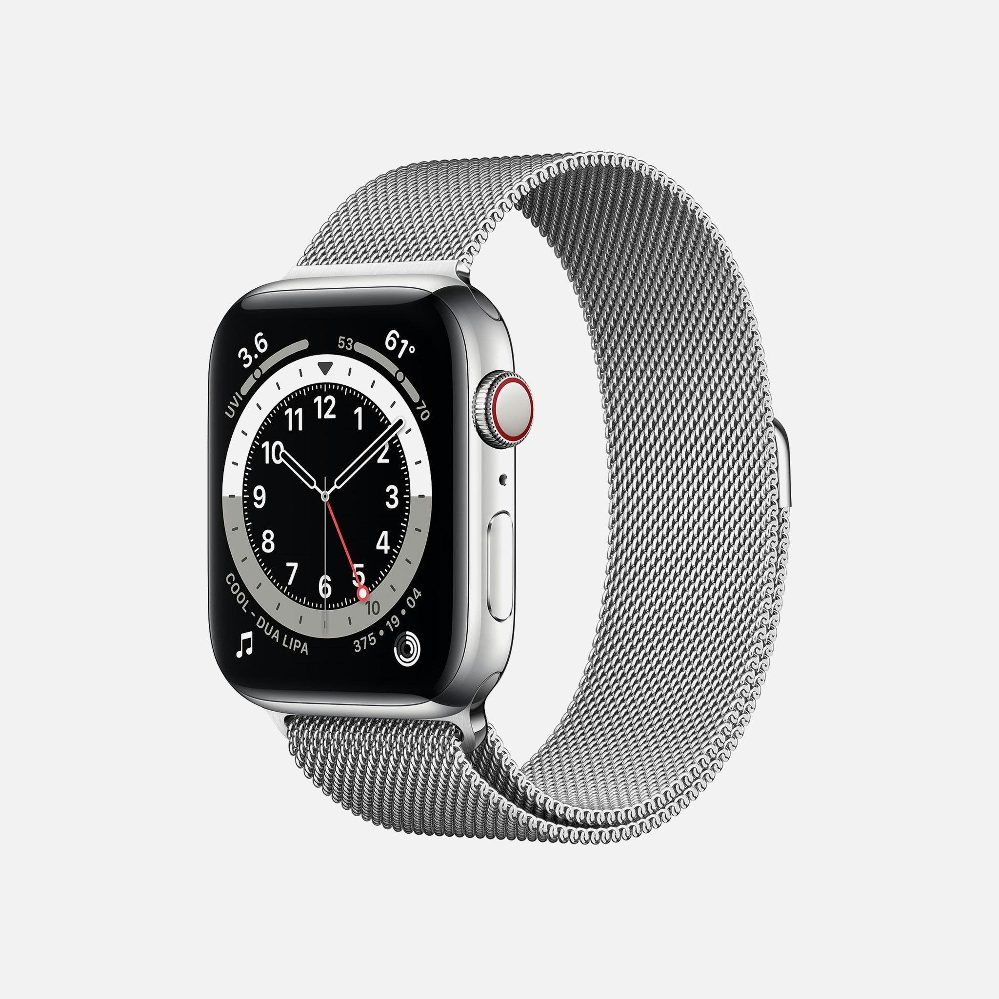 Apple Watch Series 6 Gps Cellular Silver Stainless Steel Case 44mm With Silver Milanese Loop Hodinkee Shop
