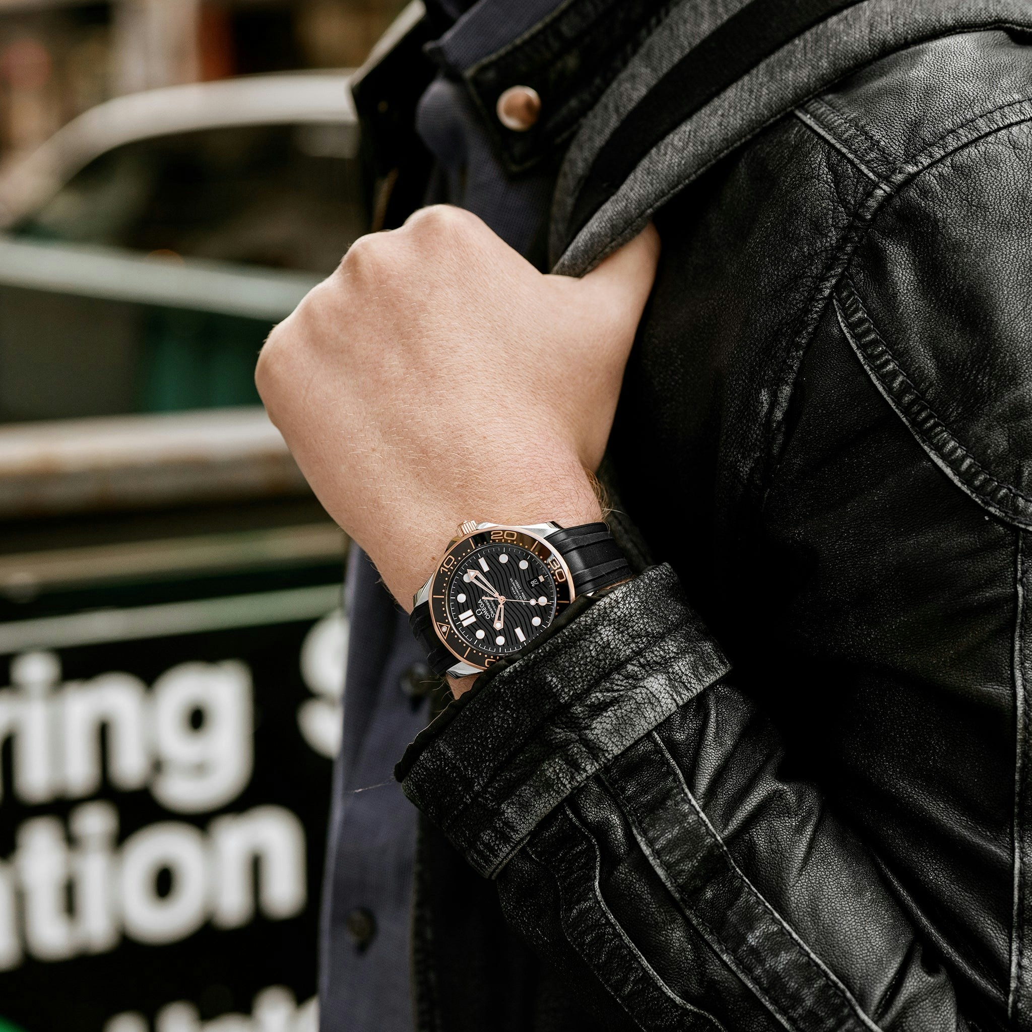 Omega Seamaster Diver 300m Co Axial Master Chronometer 42mm Two Tone Black Dial On Rubber Strap Hodinkee Shop