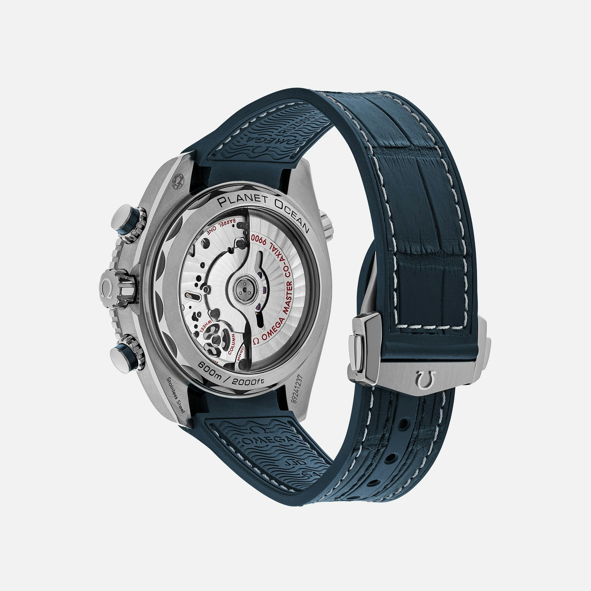 Omega Seamaster Planet Ocean 600m Co Axial Master Chronometer Chronograph 45 5mm Blue Dial On Leather Strap With Rubber Lining Hodinkee Shop