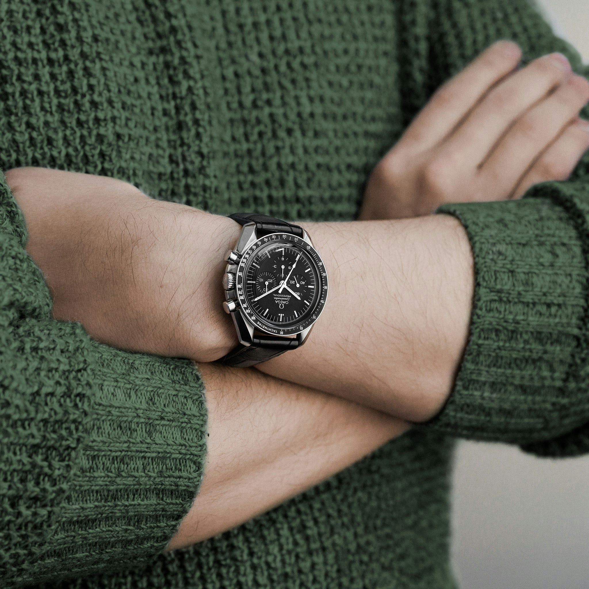 Omega Speedmaster Moonwatch Professional Chronograph 42mm Leather Strap Closed Caseback Hodinkee Shop
