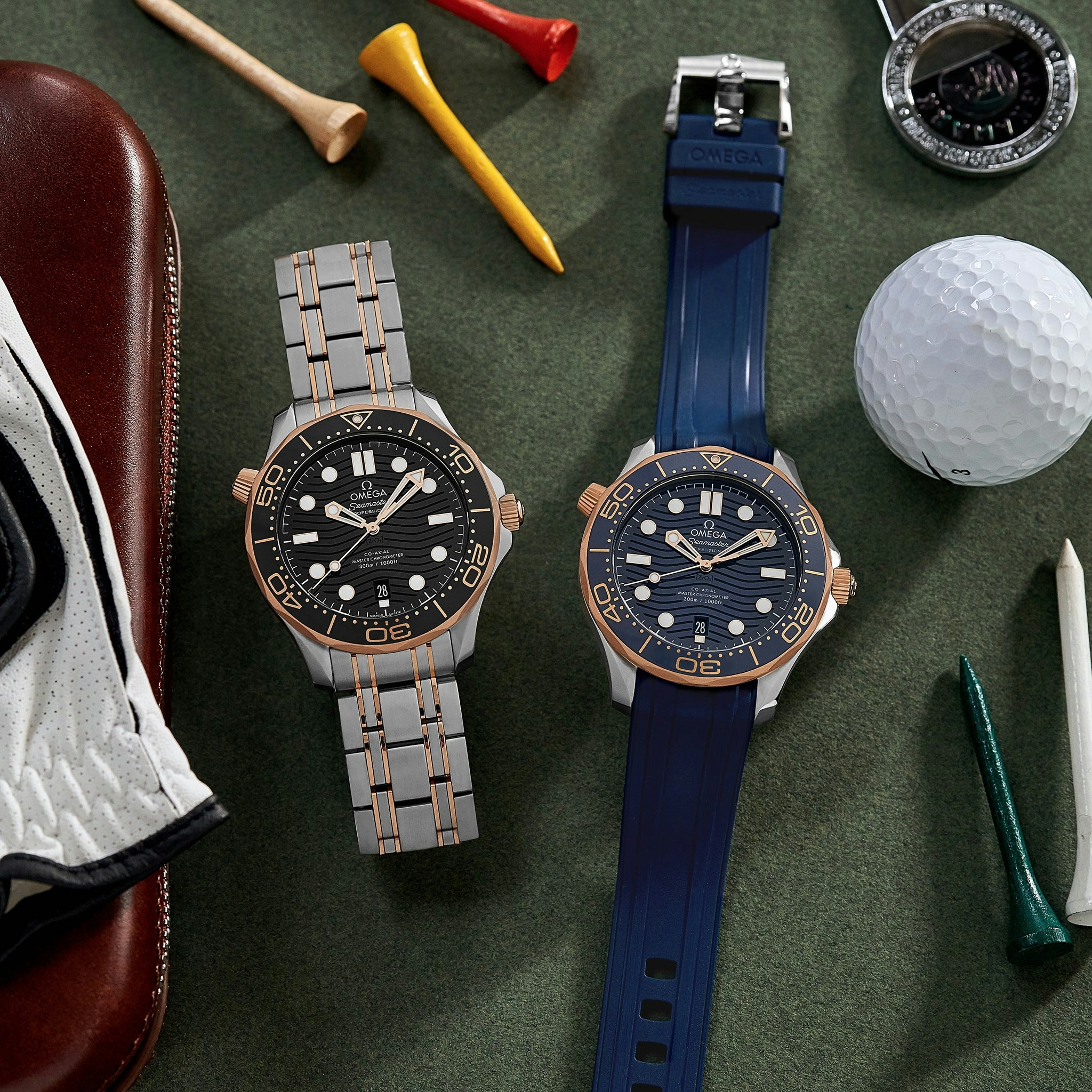 Omega Seamaster Diver 300m Co Axial Master Chronometer 42mm Two Tone Black Dial On Bracelet Hodinkee Shop