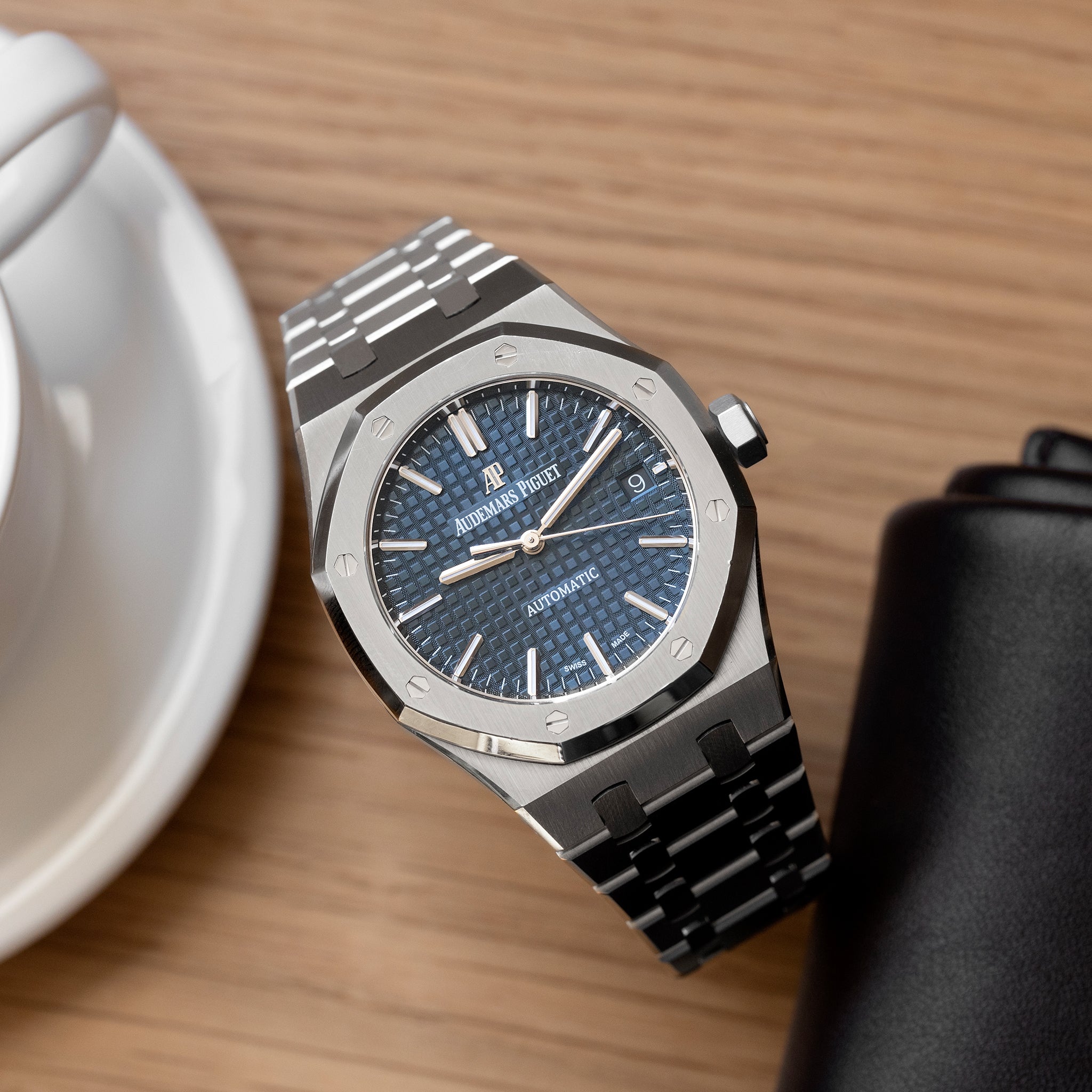 Piguet Royal Oak 15450 Blue Dial Audemars Piguet Royal Oak Selfwinding  15450ST Blue Dial In Stainless Steel
