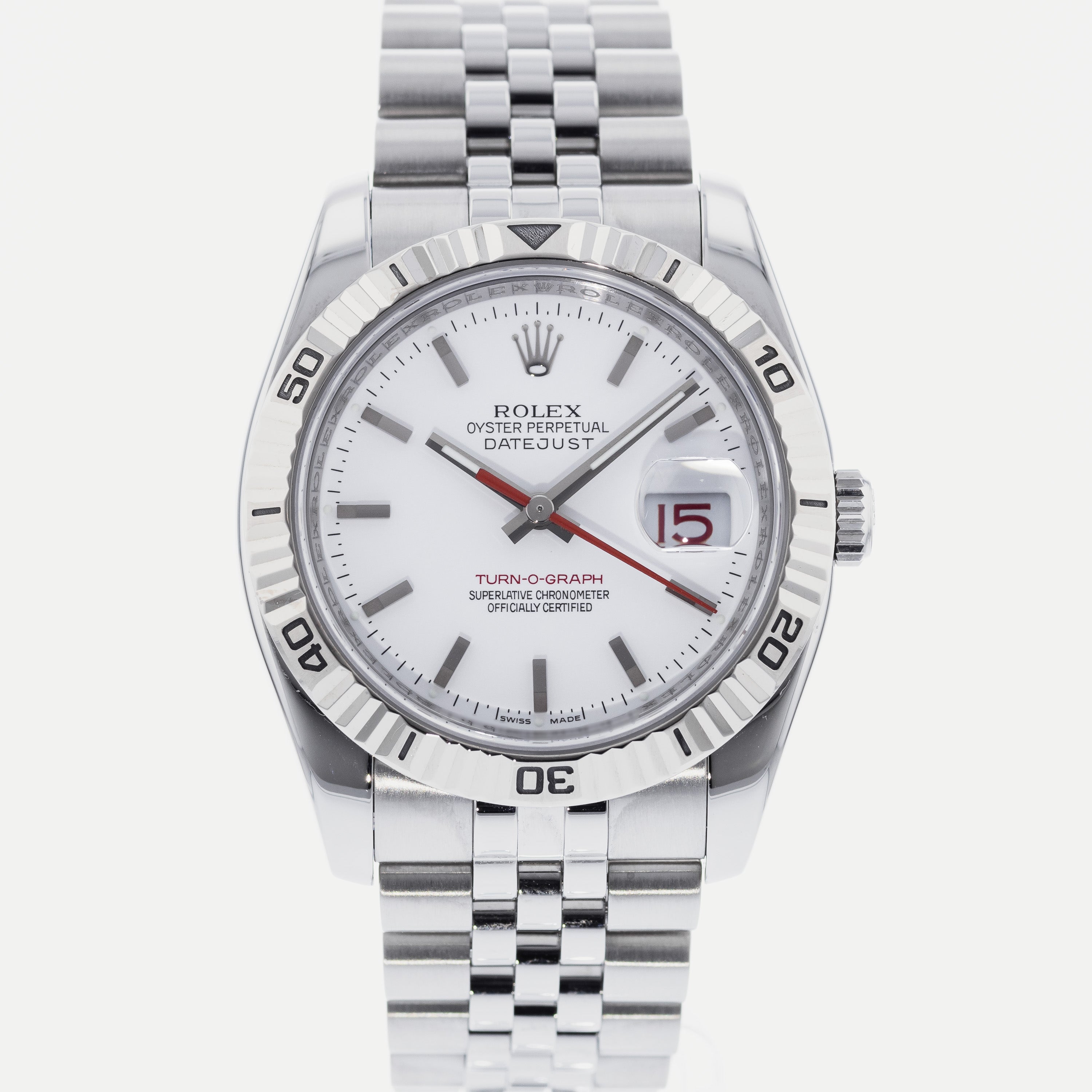 1999 Rolex DateJust UNPOLISHED 16263 Turn-O-Graph Diamond Thunderbird