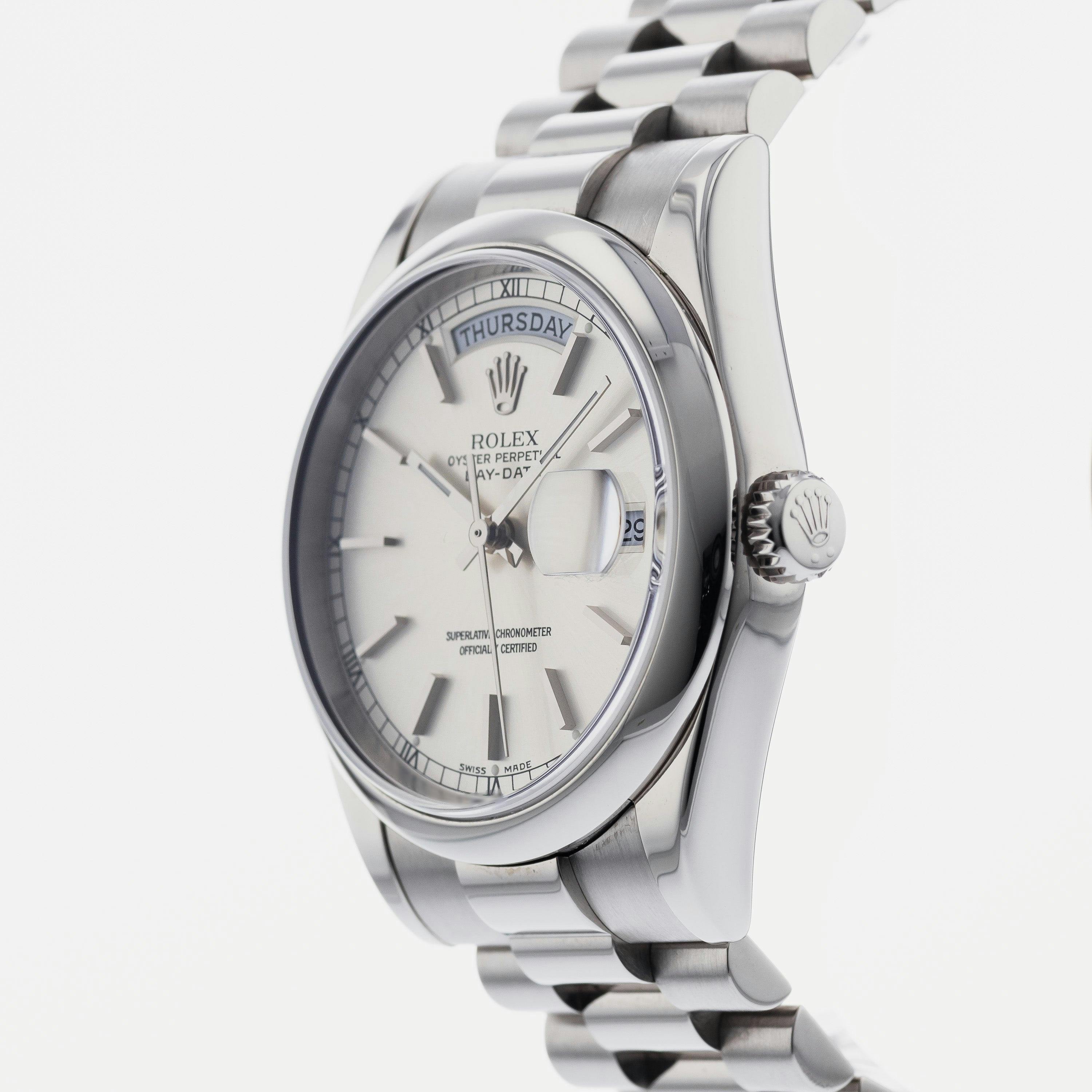 aoi　Saqina Rolex Day-Date 36 Ref. 118209 White roman dial saati 1.232.849 TL