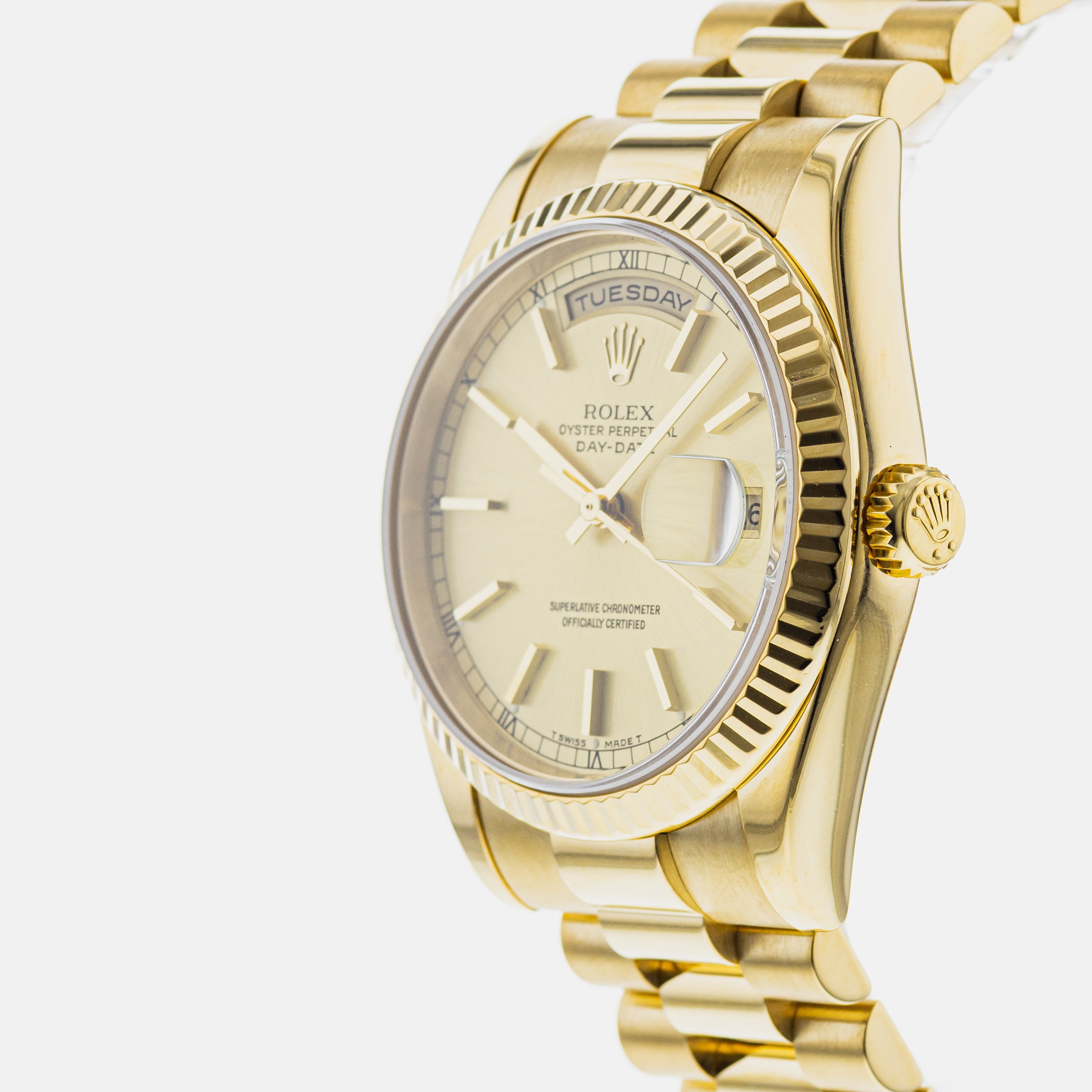 ROLEX K18 ステンレス コンビ 26mmx15mm ×3mm Rolex Day-Date 118238 Gold 2000 with original box and papers