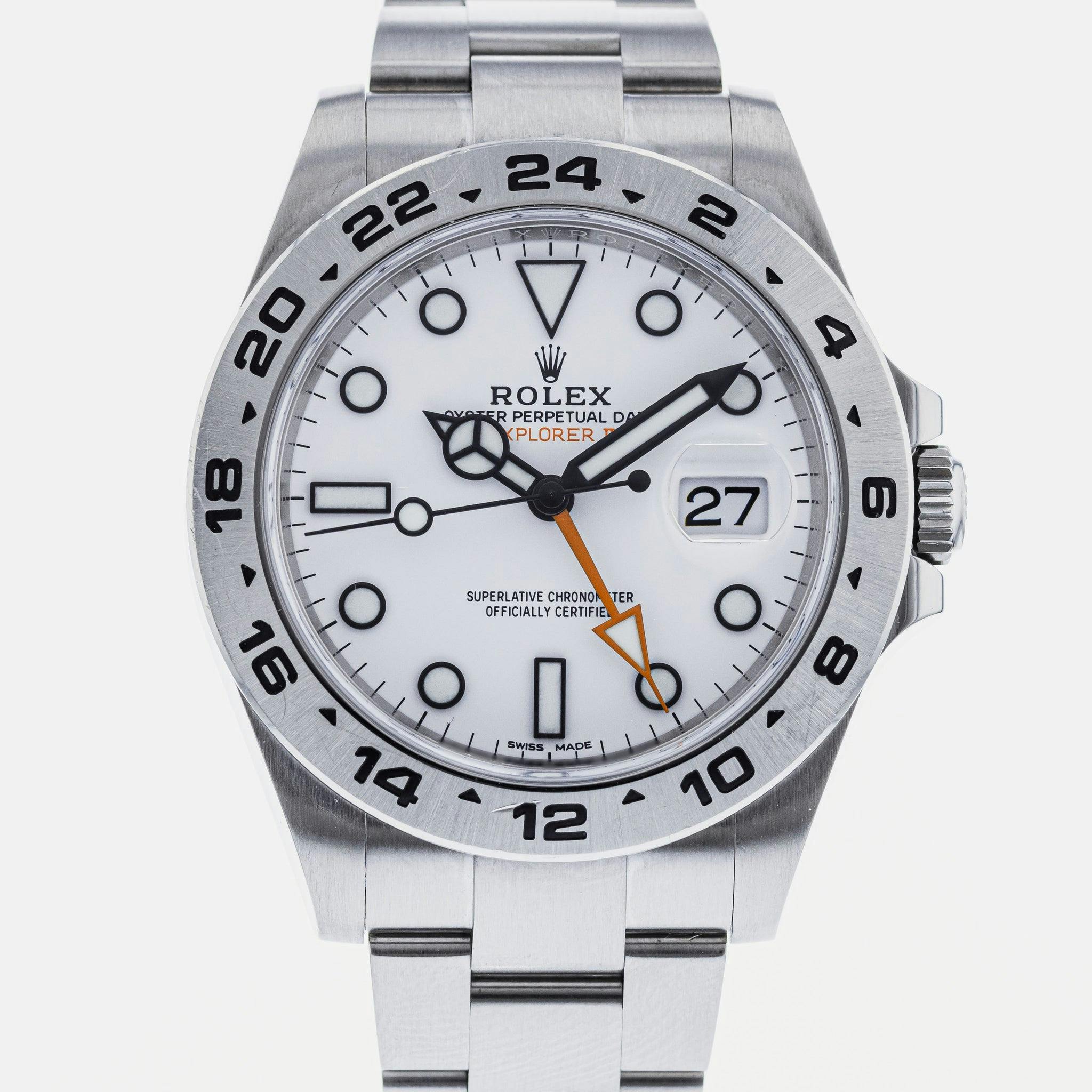 MINT 2017 Rolex Explorer II 42mm 216570 Black Orange PVD Diamond Date
