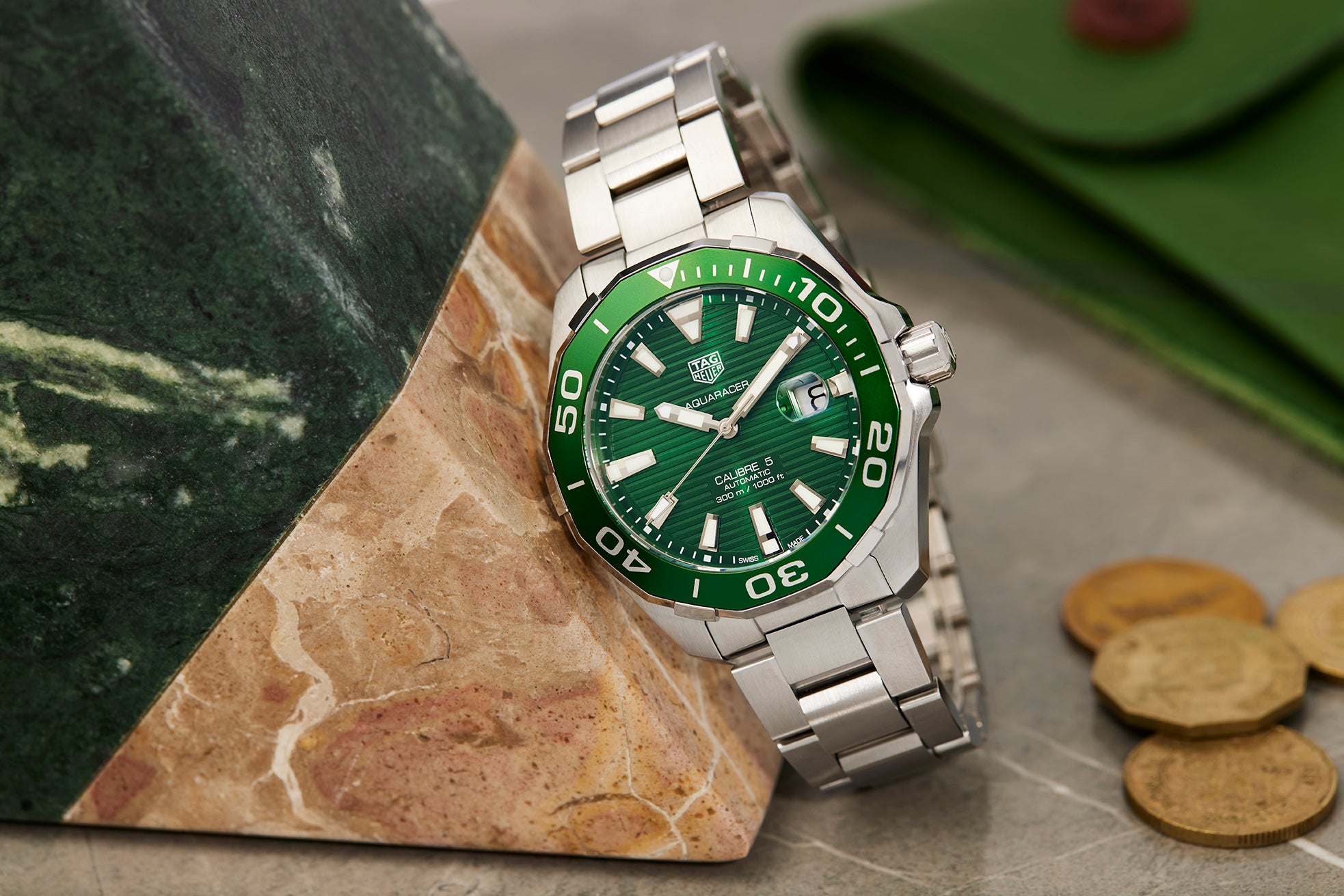 Aquaracer calibre 5 green on sale